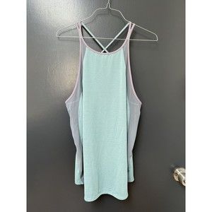 Lululemon Run Off Route teal purple Tank Top with Mesh Panels Size 8